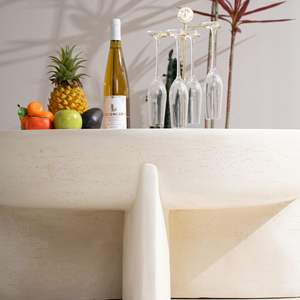 Mesa Redonda para Exteriores de 35.5 Pulgadas de Diámetro, Fabricada con Óxido de Magnesio Blanco, Producto Elegante y Duradero - Product Image 4