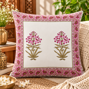 Coussins décoratifs en coton imprimé à la main, doux et respirants, pour la décoration intérieure contemporaine de la maison et des hôtels. - Product Image 1