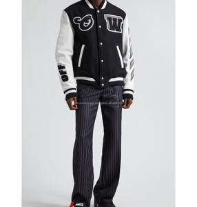 Chaqueta Bomber Personalizada para Hombre de Alta Calidad con Cuello Alto y Patrón de Letras, Largo Regular, Logotipo Personalizado, Venta al Por Mayor - Product Image 3