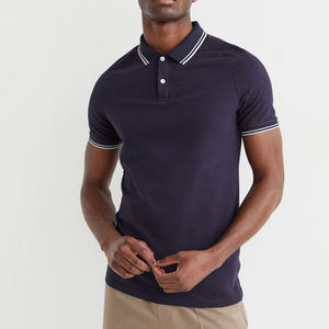 Polo Personalizado para Hombre, Corte Ajustado, Transpirable, de Algodón Piqué, con Cuello con Ribete, Diseño de Manga Corta, Estilo Casual de Negocios, para Golf - Product Image 1