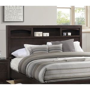 Letto matrimoniale moderno con cassetti contenitore, 1 pezzo (solo letto), include testiera e pediera per lo stoccaggio in camera da letto - Product Image 2