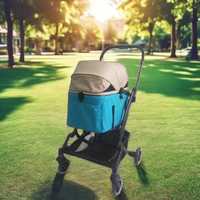 Poussette pour chien pliable légère et confortable à 4 roues en aluminium, amortisseurs, pliage à une main, capacité de charge de 20 kg, brevetée