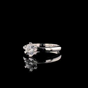 Anillo de Compromiso con Diamante Sintético Cultivado en Laboratorio, Corte 1CT, Color E, Claridad VVS2, Oro Blanco de 14K con Baño de Rodio, Certificado IGI, Moderno, para Mujer - Product Image 2
