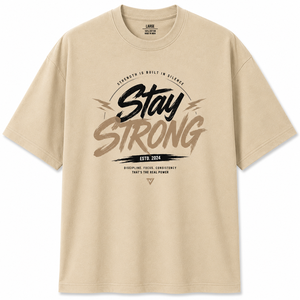 Camiseta de Manga Corta para Hombre, Color Beige, Cuello Redondo, Corte Regular, 100% Algodón, Estampada con Diseño, Casual, Ecológica, 180g - Product Image 1