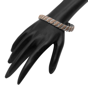 6.06 Cttw Natural Brown Diamond Tennis Bracelet 925 Sterling Silver Rhodium Plated 8.5 Inch Cut Prong <b>Set</b> Classic Wide Bracelet - Product Image 4