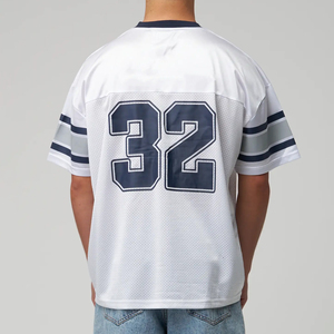 Maillot de football personnalisé à sublimation, col en V, coupe oversize, style vintage streetwear hip-hop, t-shirt ample pour homme - Product Image 2