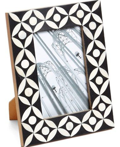 Bone Inlay <b>Photo</b> <b>Frame</b> Customized Size <b>Black</b> White Color Eco-friendly Weatherproof Tabletop Decorative Item - Product Image 1
