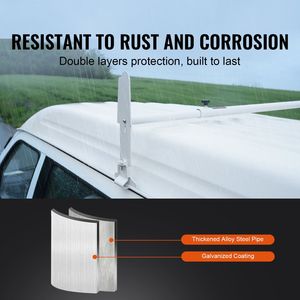 Scaletta regolabile per furgone a 2 barre in acciaio legato con capacità di 500 libbre compatibile con furgoni a grandezza naturale Chevrolet Express GMC Savana Rain - Product Image 3