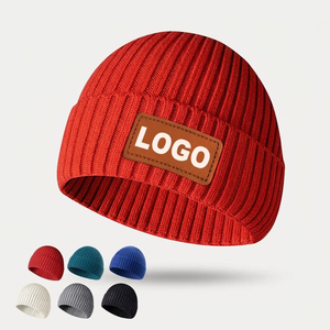 Gorros de Invierno de Moda, Gorro de Punto Liso, Parche Bordado con Logotipo Personalizado, Unisex, Ropa Urbana - Product Image 1