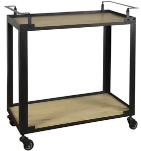 Organisateur de rangement de cuisine en métal fait main de qualité supérieure avec des étagères multi-niveaux spacieuses, construction en acier industriel, roulettes lisses - Product Image 3
