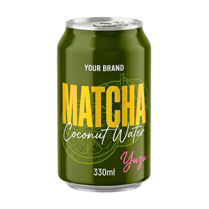 Boisson au jus de noix de coco et matcha 330ml en conserve, étiquette personnalisée pour la vente au détail et la promotion - Product Image 3