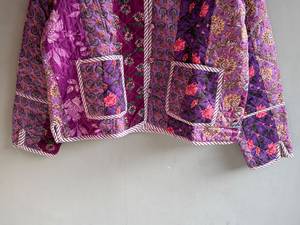 <b>Quilted</b> Cotton <b>Jacket</b> Women Mandarin Collar Full Sleeve Patchwork Floral <b>Pattern</b> Hand Embroidery Winter Regular Length GIFT - Product Image 3