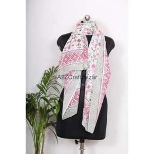 Floral Cotton Digital Print Solid Color Breathable Sarong Pareo Bikini Cover up Beach <b>Wrap</b> Scarf Lightweight Women Resort Wear - Product Image 2