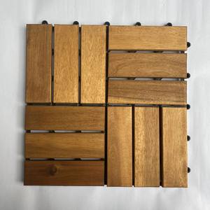 Dalles de terrasse en bois d'acacia vietnamien antidérapantes et imperméables, à emboîtement, 30x30x2,4 cm, revêtement de sol extérieur - Product Image 3