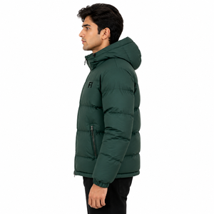 Veste matelassée et rembourrée pour homme, coupe-vent chaude, avec fermeture éclair, décontractée, épaisse, isolante, à capuche personnalisée, style USA - Product Image 4