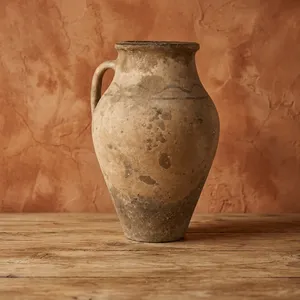 Vase en céramique turque vintage Avanos, poterie artisanale rustique, pot décoratif, décoration de maison de style campagnard méditerranéen - Product Image 3
