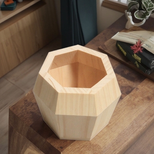 <b>Small</b> Modern Heptagon Pine Wood Planter <b>Box</b> with Polished Finish Environment-friendly Customizable Size for Succulent Plants - Product Image 3