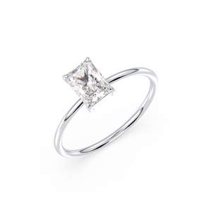 Bague solitaire REYES en moissanite taille radiant de 0,98 carat en argent sterling 925, certifiée GRA, bijoux fins pour femme, à porter au quotidien - Product Image 1