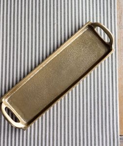 Rectangular Metal Serving <b>Plate</b> Polished Finish Minimalist Design Durable For Party And Home Decor - Product Image 5