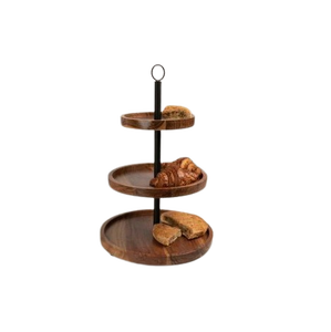 Nouveau design de support à dessert en bois, support à dessert pour baby shower, support à gâteau en forme de [forme], support à gâteau en métal plaqué or de la plus haute qualité - Product Image 2