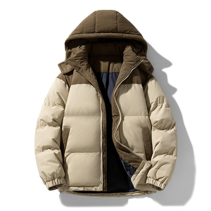 Veste matelassée pour homme surdimensionnée de haute qualité, personnalisée, avec capuche, rembourrage en coton, fermeture éclair, écologique - Product Image 4