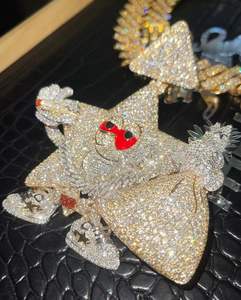 ปรับแต่ง OTF น้ําแข็งออกจริง Moissanite ผู้ชายจี้ฮิปฮอปอัญมณีเปิดออกจริง Moissanite ผู้ชายจี้ฮิปฮอป - Product Image 2