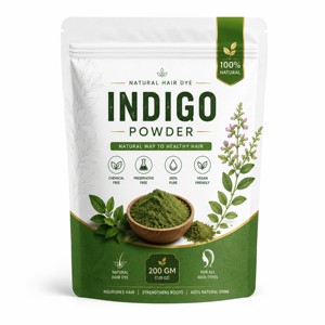 Poudre d'indigo pour cheveux 200g 100% pure et naturelle, poudre de feuilles d'Indigofera Tinctoria, poudre colorante pour cheveux à base de plantes, teinture capillaire végétale - Product Image 1
