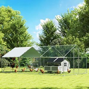 Grande Pollaio in Metallo con Copertura Impermeabile, Barra per il Riposo e Nido, 9.8 X 19.7 X 6.4 Pollici, Gabbia per Animali - Product Image 2