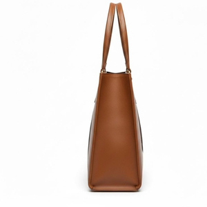 Elegant Panelled Cowhide Leather Tote <b>Bag</b> <b>With</b> Hasps Closure For Daily Use All Seasons - Product Image 3