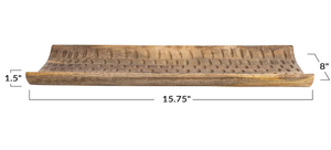 Plateau rectangulaire en bois naturel moderne avec base en cannage tressé, sculpté, pour la décoration et l'organisation de la maison, au prix le plus bas - Product Image 3