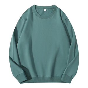Sweat-shirt à col rond pour femme, couleur unie, tricoté en coton, respirant, décontracté, pour l'automne - Product Image 4