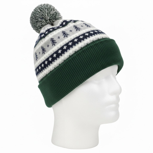 Bonnet en tricot personnalisé |   Vente en gros de bonnets d'hiver chauds |   Casquette unisexe tendance en jacquard, modèle 2026 - Product Image 3