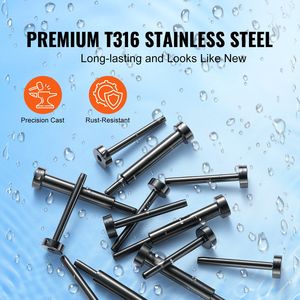 T316 in acciaio inox 1/8 \ "invisibile cavo ringhiera Kit 30 Pack Swage tenditore ricevitore perno fine nero Hardware per legno/metallo - Product Image 4