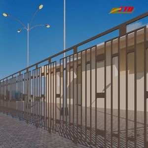 Clôture en fer moderne avec finition thermolaquée, hauteur de 8 pieds, pour la sécurité et l'intimité en extérieur - Comprend la modélisation 3D - Product Image 2