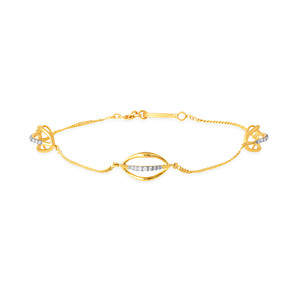 Bracelet de luxe plaqué or 18 carats à maillons ovales géométriques pour femmes |   Bracelet à double chaîne en diamants CZ |   Mode élégante et minimaliste Je - Product Image 1