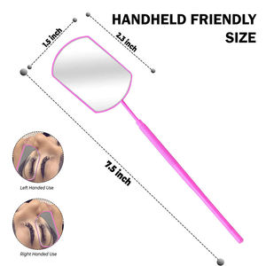 Miroir de soin des cheveux rectangulaire en acier inoxydable double face grossissant, éclairé et personnalisé, idéal pour les extensions de cils – Style parfait - Product Image 2