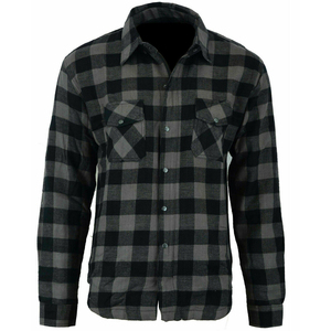 Men's Full Sleeve Plaid Flannel <b>Motorcycle</b> <b>Shirt</b> Windproof Kevlar Lined Cotton Button Down Winter Style Checkered Pattern - Product Image 2