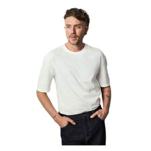 Camiseta Blanca de Cuello Redondo y Manga Corta para Hombre, 100% Algodón, Corte Regular, Color Sólido, Tejido Jersey - Product Image 1
