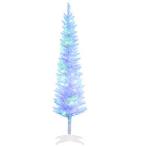 Albero di Natale Artificiale Preilluminato a Forma di Matita, Alto 1,5 Metri, con 250 Rami Colorati e 150 Luci LED, Decorazione Natalizia - Product Image 5