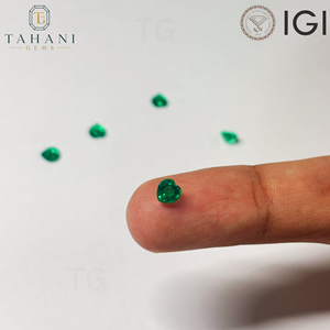 พลอยมรกตสีเขียวทรงเหลี่ยม แบรนด์ AG ผลิตในห้องปฏิบัติการ สำหรับทำเครื่องประดับ ได้รับการรับรองจาก IGI ขนาด 5-15 มม. ผลิตจากวัสดุสังเคราะห์ - Product Image 4