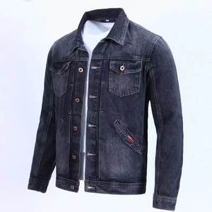 New Design Blue Male Jean Coat Button Pocket <b>Men</b>’s Denim <b>Jacket</b> Autumn Cowboy Winter Oversize Branded Size L Outwear Clothing - Product Image 3