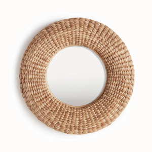 Miroir mural rond en jacinthe d'eau pour la décoration du salon, de la chambre et de l'entrée, fabriqué au Vietnam, vente en gros - Product Image 1