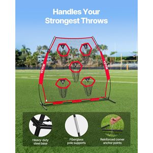 Rete da allenamento per calcio 7x7 piedi, senza nodi, con 5 tasche, comoda per esercitarsi nel lancio, con cinghie - Product Image 4