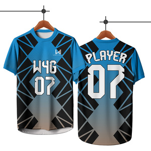 Maillot de football sublimé unisexe à manches courtes, en maille respirante 100 % polyester, col rond, imprimé géométrique, coupe classique - Product Image 6
