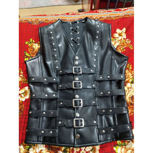 2026 Mens Corset Vest Real Leather Steel Boned Steampunk Gothic Business Waistcoat US - Product Image 2