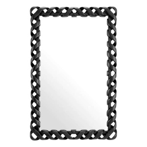 J N Crafts Fancy Luxury Hotels Restaurants Decorative Twisted Design <b>Frame</b> Silver <b>Square</b> Wall Mirror for Home Bathroom Supplies - Product Image 3