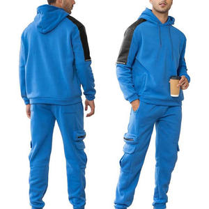 Wholesale Customized Men's Winter Plus Size Pullover Sportswear 100% Cotton Seamless Breathable Windproof Printed 2-<b>Pc</b> <b>Sets</b> - Product Image 2