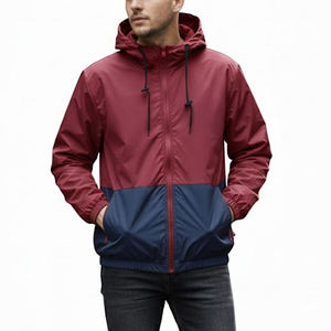 <b>Men</b> Premium Hooded Windbreaker <b>Jacket</b> Waterproof Breathable Lightweight Soft Comfortable Casual Outdoor Zip Front Regular Fit - Product Image 1