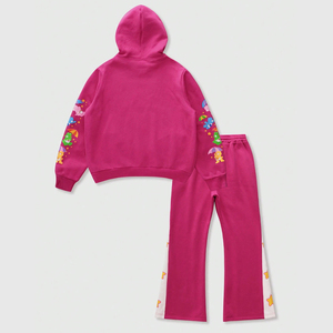 Men Custom Streetwear <b>Tracksuit</b> Y2K Graphic Print Hoodie Flared Sweatpants Set Hip Hop Loose Fit Urban Clothing - Product Image 2