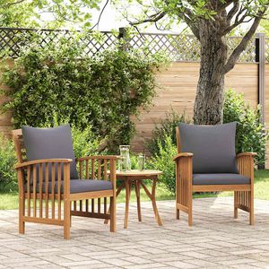 Set di 2 sedie da giardino grigio scuro in legno naturale di acacia massiccio - Product Image 1